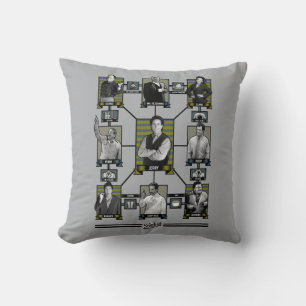 Seinfeld   Character Relationship Chart Throw Pillow