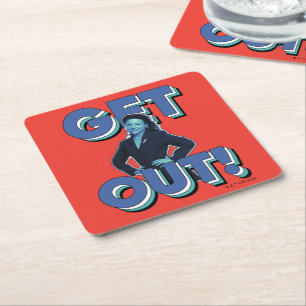 Seinfeld   Elaine - Get Out! Square Paper Coaster