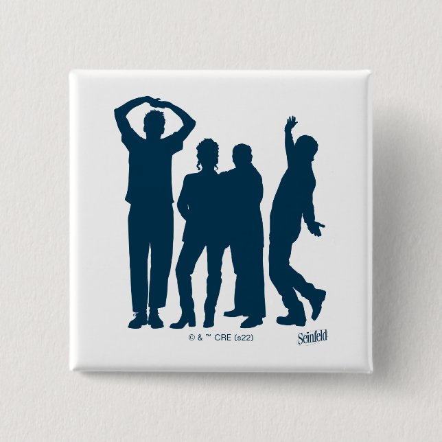 Seinfeld | Group Silhouette Graphic 2 Inch Square Button (Front)