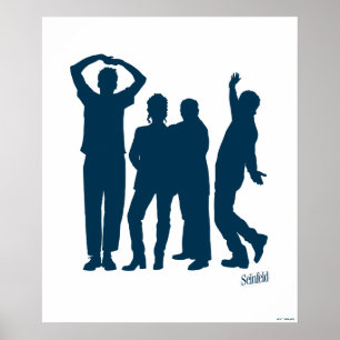 Seinfeld   Group Silhouette Graphic Poster
