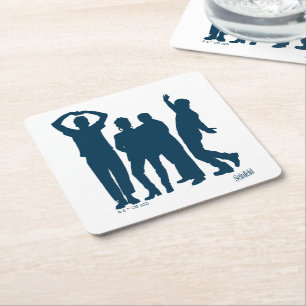 Seinfeld   Group Silhouette Graphic Square Paper Coaster