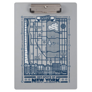 Seinfeld   Hot Spots of New York Map Clipboard