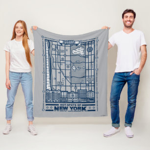 Seinfeld   Hot Spots of New York Map Fleece Blanket