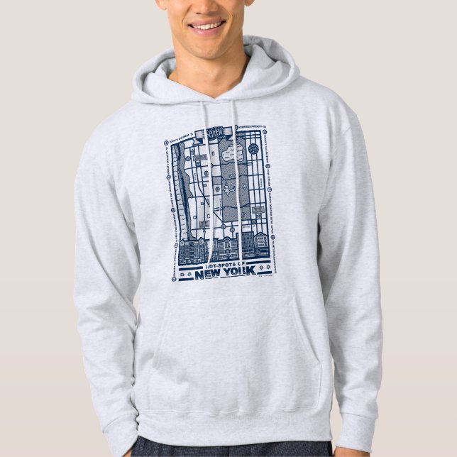 Seinfeld | Hot Spots of New York Map Hoodie (Front)