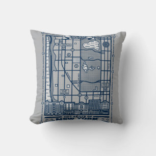 Seinfeld   Hot Spots of New York Map Throw Pillow