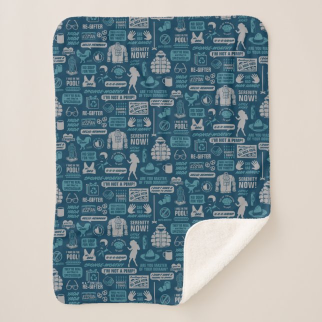 Seinfeld | Meme Pattern Sherpa Blanket (Front)