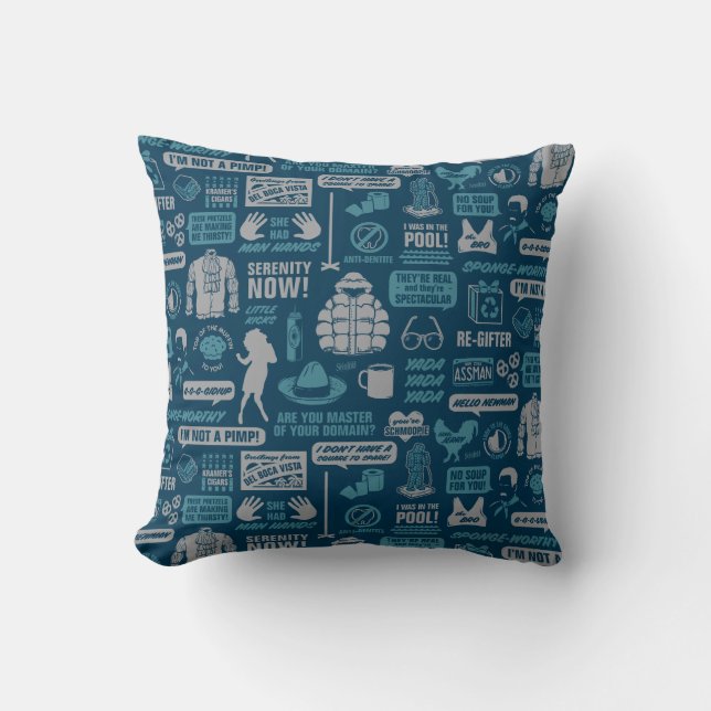 Seinfeld | Meme Pattern Throw Pillow (Front)
