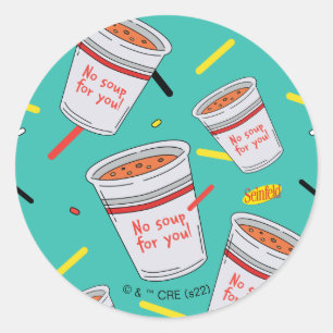 Seinfeld   No Soup For You Pattern Classic Round Sticker