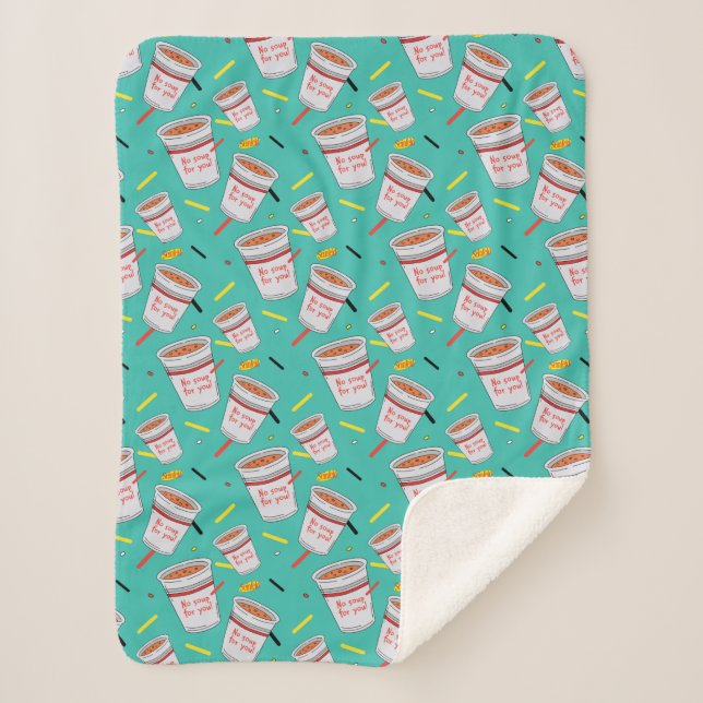 Seinfeld | No Soup For You Pattern Sherpa Blanket (Front)