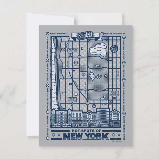 Seinfeld | Points chauds de la carte de New York (Devant)
