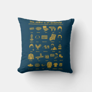 Seinfeld   The ABC's of Seinfeld Infographic Throw Pillow