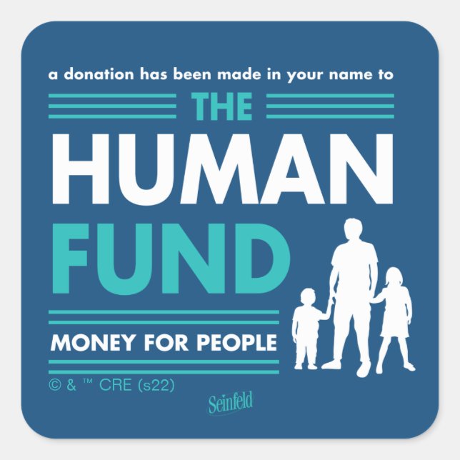Seinfeld | The Human Fund Square Sticker (Front)