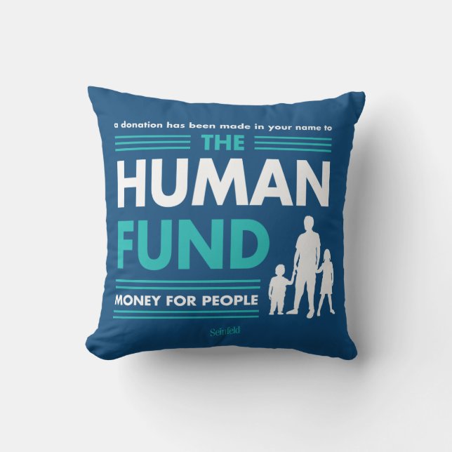 Seinfeld | The Human Fund Throw Pillow (Front)