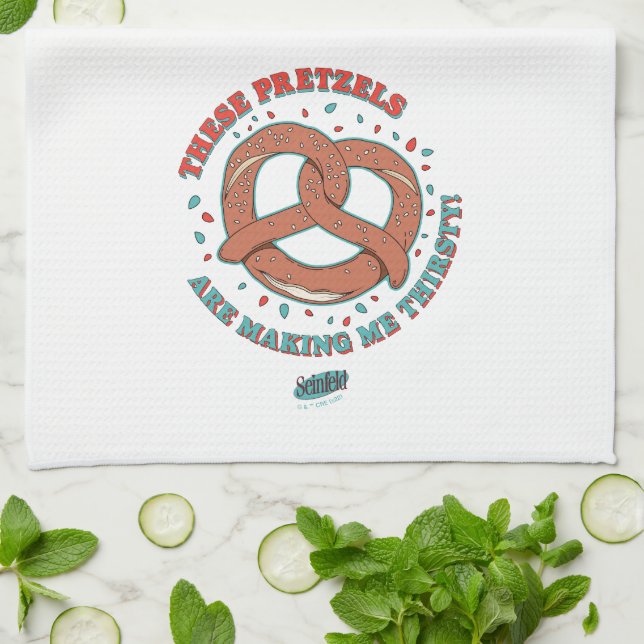Seinfeld | These Pretzels are Making Me Thirsty Kitchen Towel (Folded)