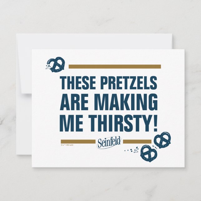 Seinfeld | "These Pretzels" Typography Graphic Card (Front)