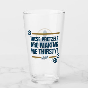Seinfeld   "These Pretzels" Typography Graphic Glass