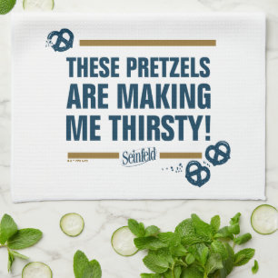 Seinfeld   "These Pretzels" Typography Graphic Kitchen Towel