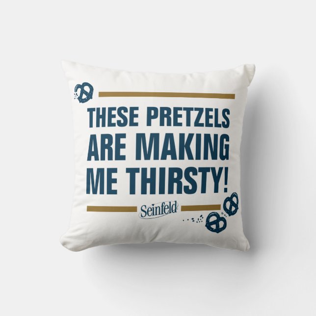 Seinfeld | "These Pretzels" Typography Graphic Throw Pillow (Front)
