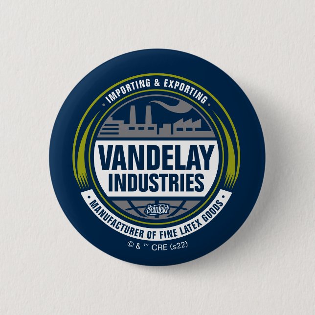 Seinfeld | Vandelay Industries Logo 2 Inch Round Button (Front)