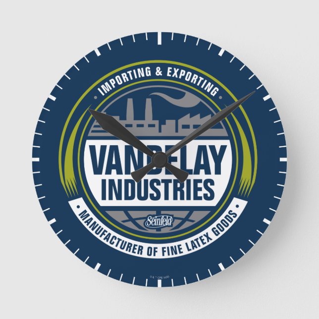 Seinfeld | Vandelay Industries Logo Round Clock (Front)