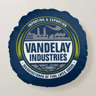 Seinfeld   Vandelay Industries Logo Round Pillow