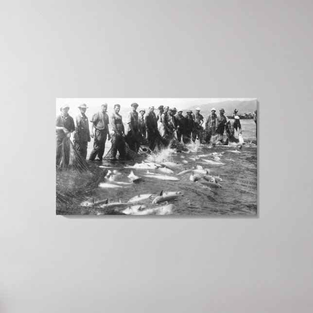 Seining Salmon in Astoria, OR Photograph Canvas Print (Front)