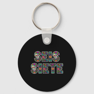 Seis Siete 67 Six Seven Meme Dia De Los Muertos  Keychain