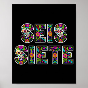 Seis Siete 67 Six Seven Meme Dia De Los Muertos Poster