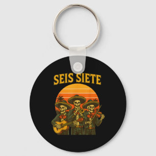 Seis Siete Funny 67 Meme Mexican Los Muertos Calav Keychain