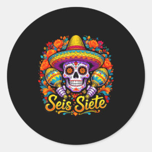 Seis Siete Spanish Humor Clroom Teaching Laugh Esp Classic Round Sticker