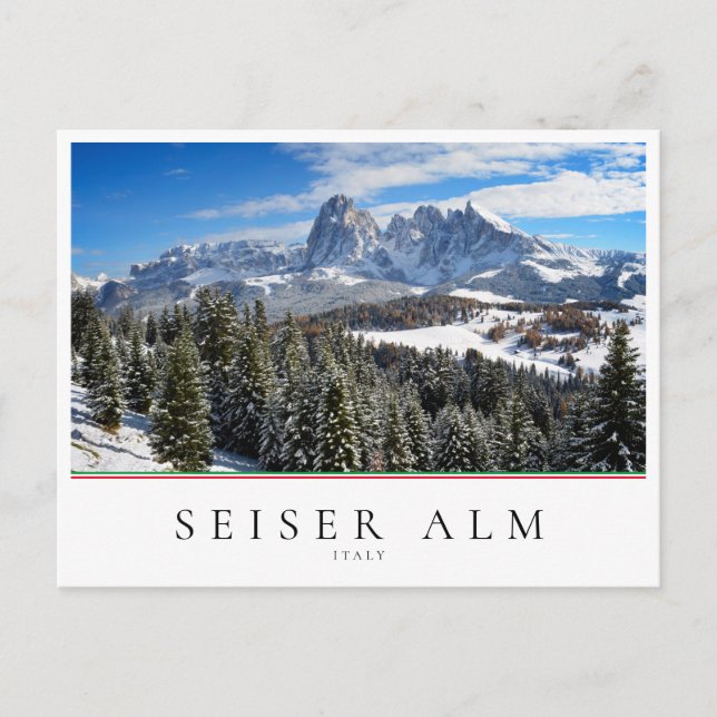 Seiser Alm, Italy in the snow in winter Postcard (Front)