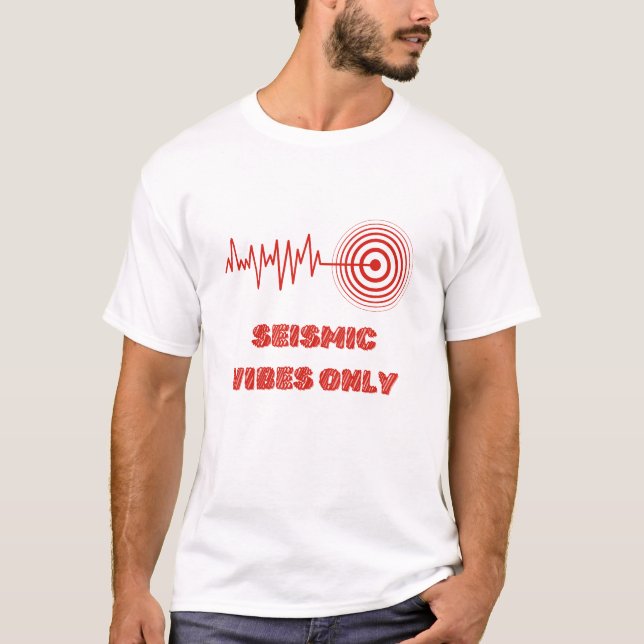 Seismic Vibes Only – Earthquake Chart Graphic Tee  (Front)