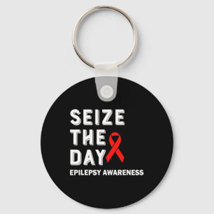 Seize The Day Epilepsy Awareness Keychain
