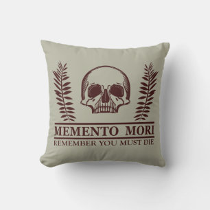 Seize the Day Memento Mori skull Throw Pillow