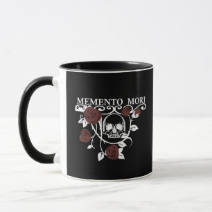 Seize the Day - Red Roses - Memento Mori Skull Mug