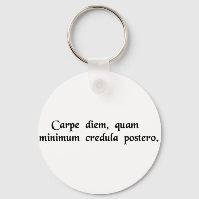 Seize the day, trust as little as possible...... keychain (Front)