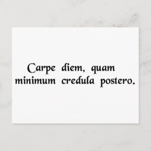 Seize the day, trust as little as possible...... postcard