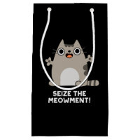 Seize The Meow-ment Positive Cat Pun Dark BG