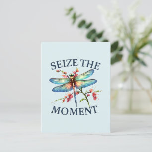 Seize The Moment - Artistic Dragonfly Postcard