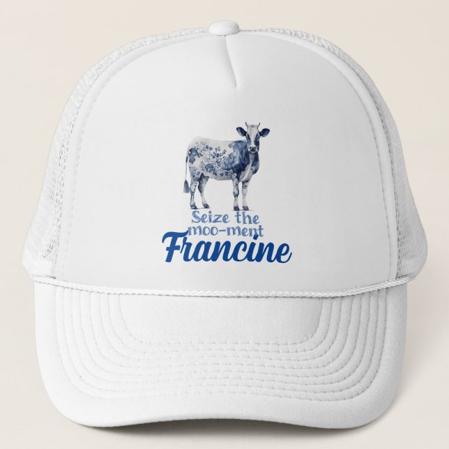 Seize the Moo-ment Customizable Trucker Hat (Front)