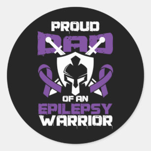 Seizure Disorder Awareness Proud Dad Of Epilepsy W Classic Round Sticker