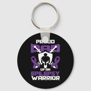 Seizure Disorder Awareness Proud Dad Of Epilepsy W Keychain