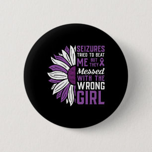 Seizures Purple Ribbon Epilepsy Awareness Epilepti 2 Inch Round Button