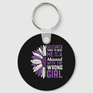 Seizures Purple Ribbon Epilepsy Awareness Epilepti Keychain