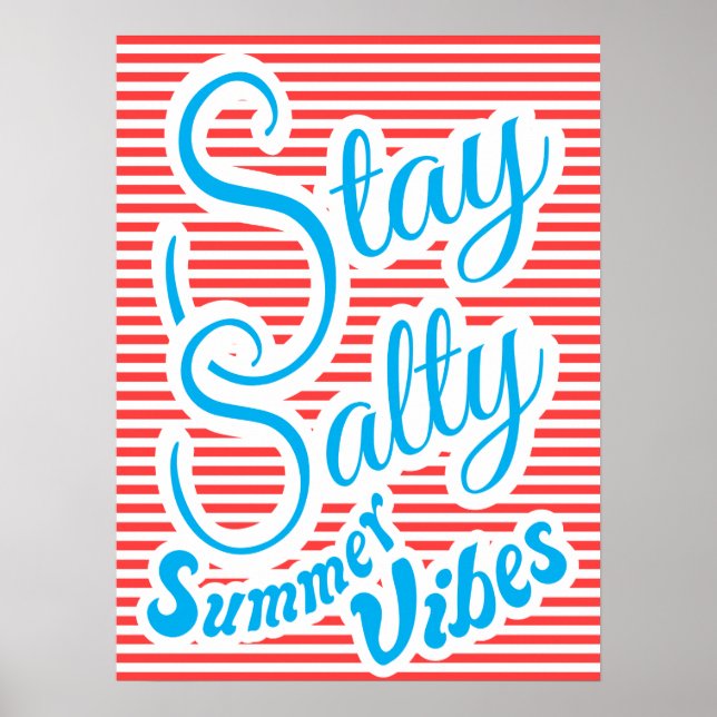 Séjour salé, Vibes d'été, affiche d'été, rouge (Devant)