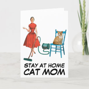 SÉJOURNEZ À LA MAISON CHAT MOM RETRO CARTES DE REM