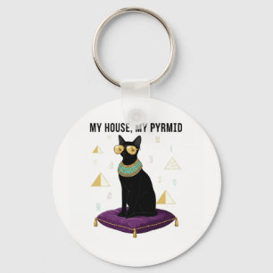 Sekhment Egyptian Cat Bastet Goddess Pyramid Keychain