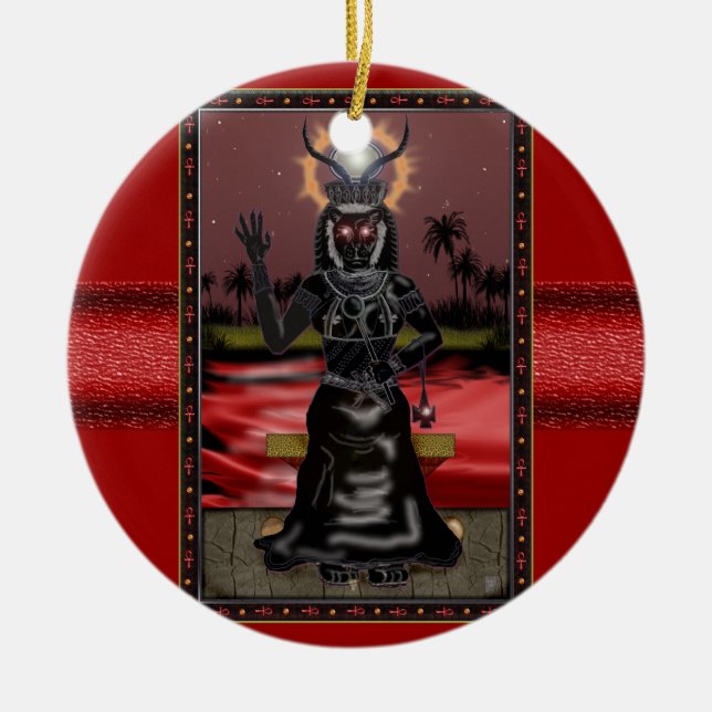 sekhmet-bint-em-ra ceramic ornament (Front)