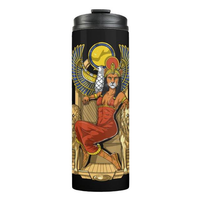 Sekhmet Egyptian Lioness Goddess Thermal Tumbler (Front)