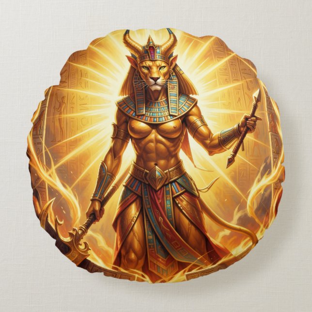 Sekhmet – Lion-Headed War Goddess´4 Round Pillow (Front)